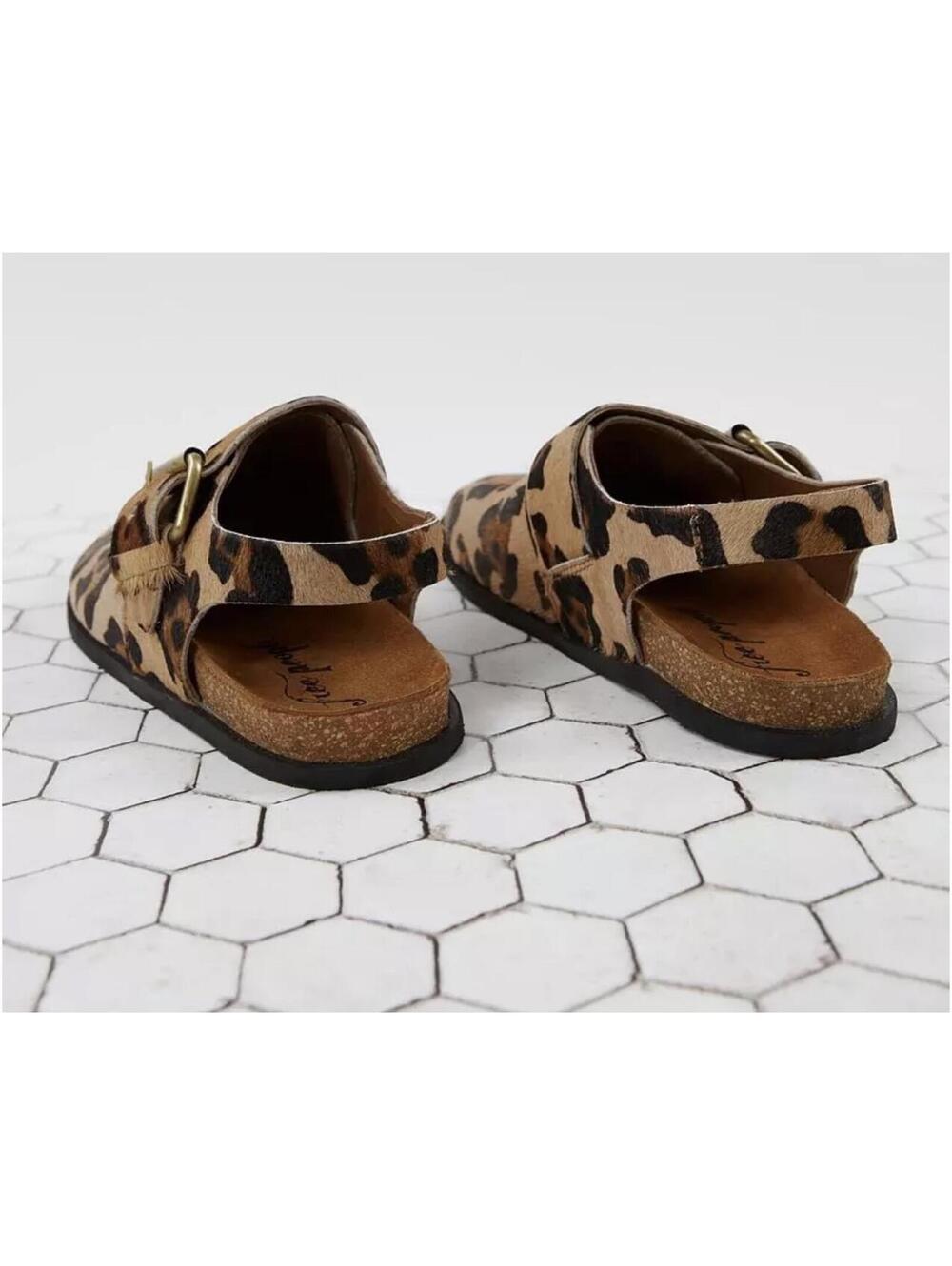 Free People Leopard Print Slingback Clog Mules - Picture 2 of 8